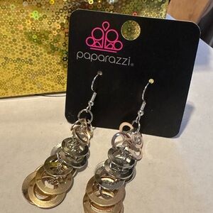 Paparazzi Gold and Silver Dangle Earrings